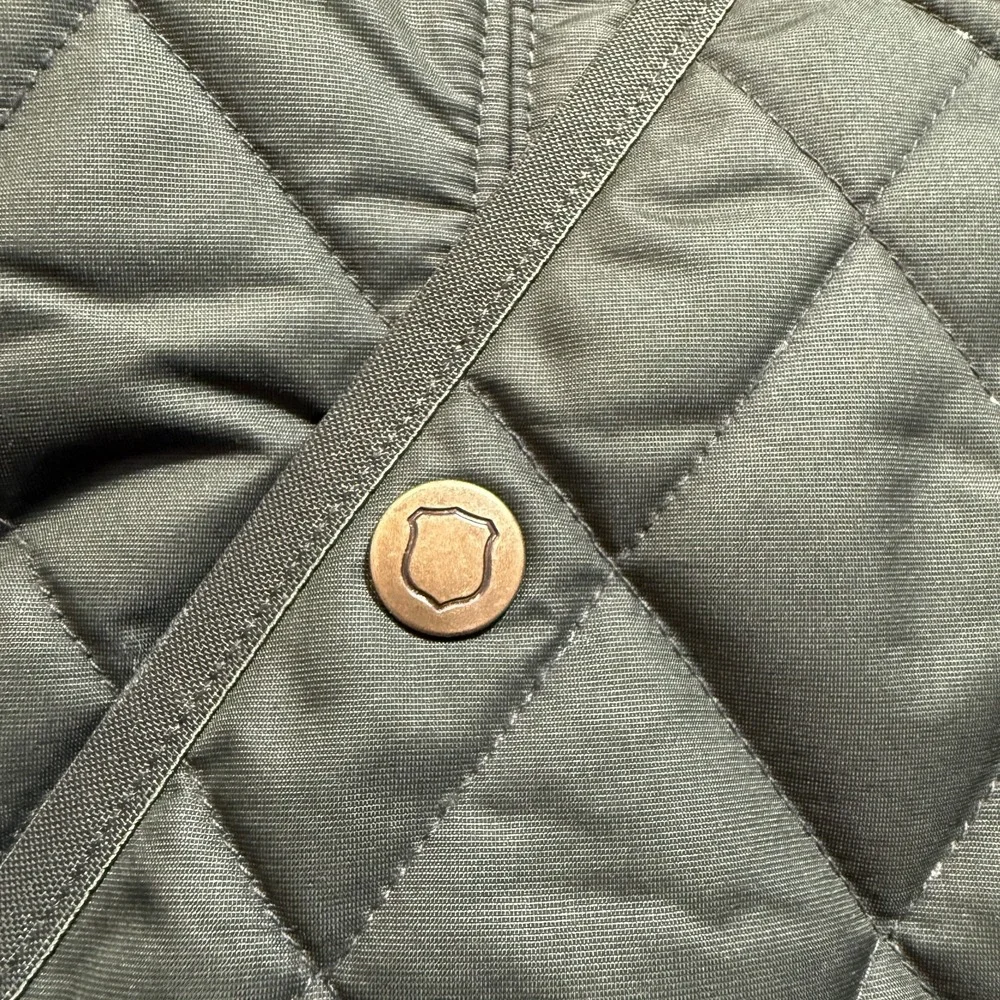 Eddie Bauer Quilted Jacket Women PM Green Sport Shop Lightweight Petite Zip Snap